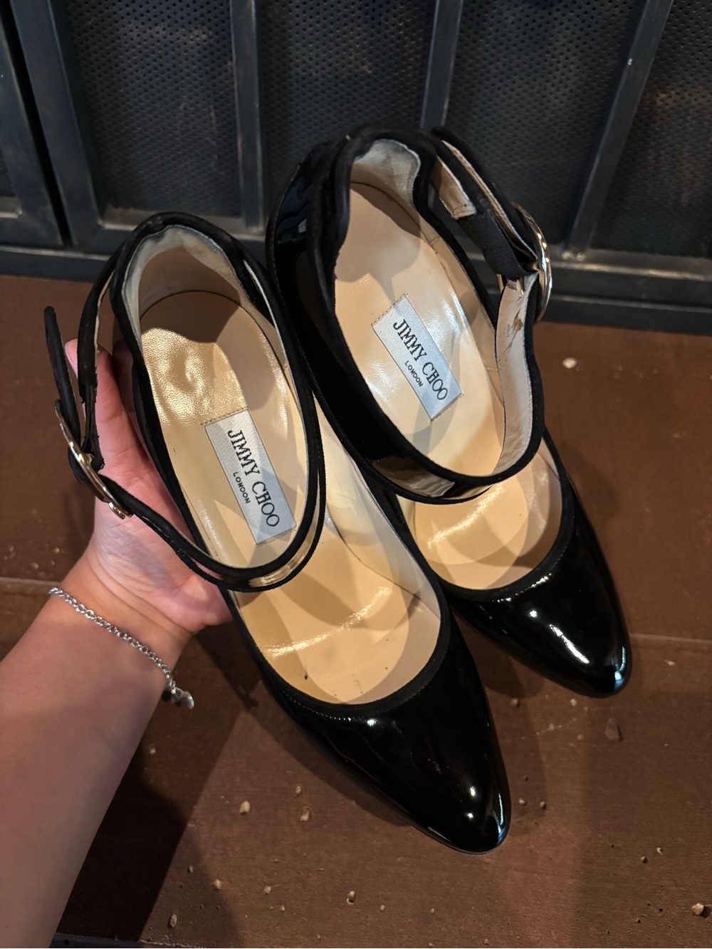 Jimmy Choo Black Patent Leather Heels with Buckle - Picture 10 of 10